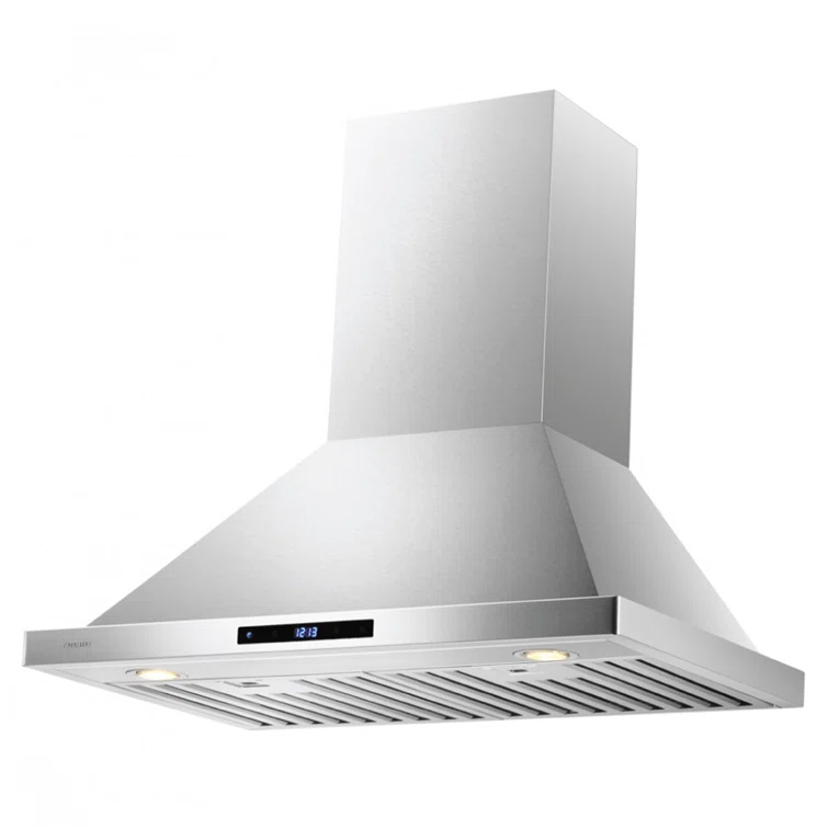 CAVALIERE 30" inch 462 CFM Convertible Digital Wall Mount Range Hood Included Charcoal Filter in Stainless Steel
