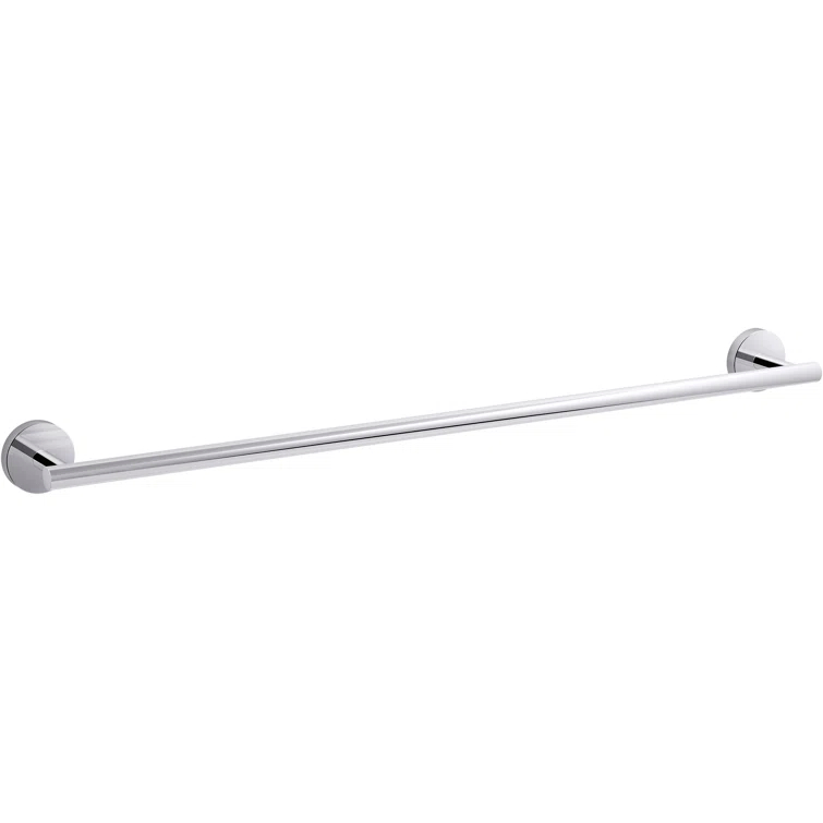 Elate Wall Mounted Round Towel Bar, Metal Wall-Mounted Towel Holder