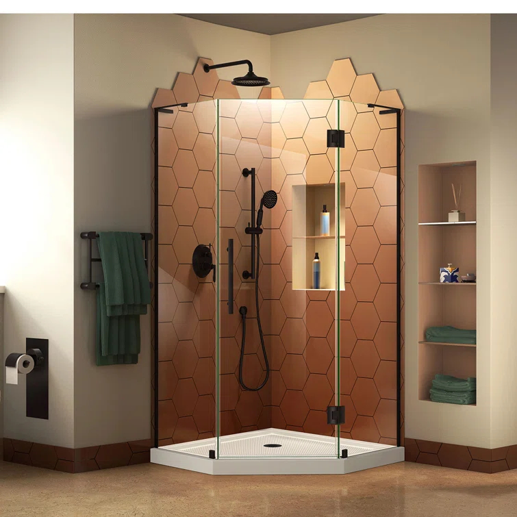 DreamLine Prism Plus 42" x 74.75" Rectangle Hinged Shower Enclosure with Base Included