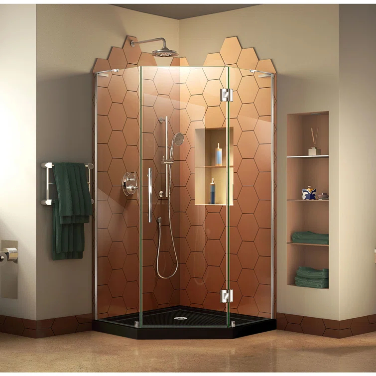 DreamLine Prism Plus 42" x 74.75" Rectangle Hinged Shower Enclosure with Base Included