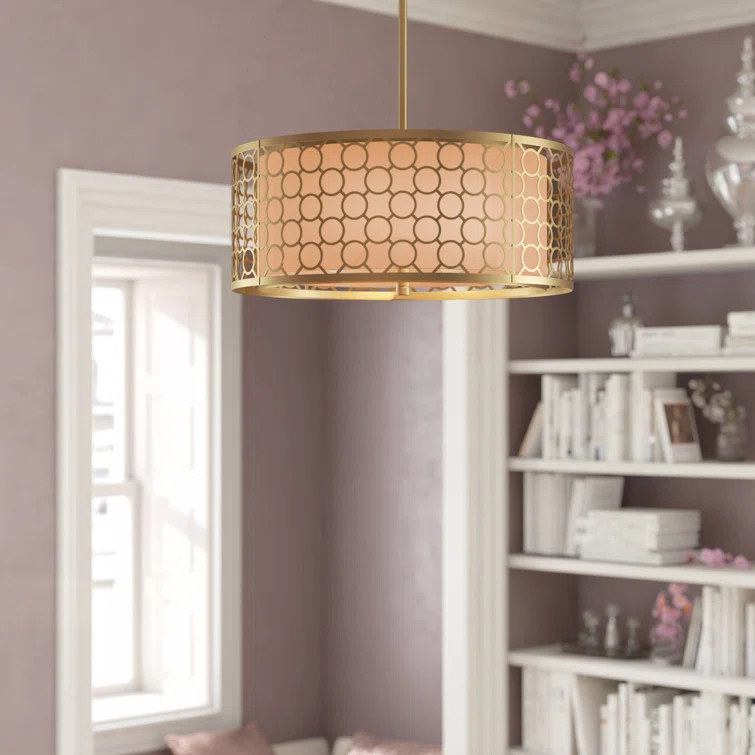 Mercer41 Torpoint 3 - Light Dimmable Drum Chandelier