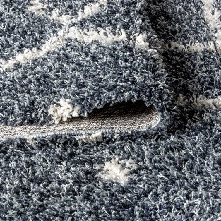 McKenly Geometric Denim Blue/Cream Area Rug
