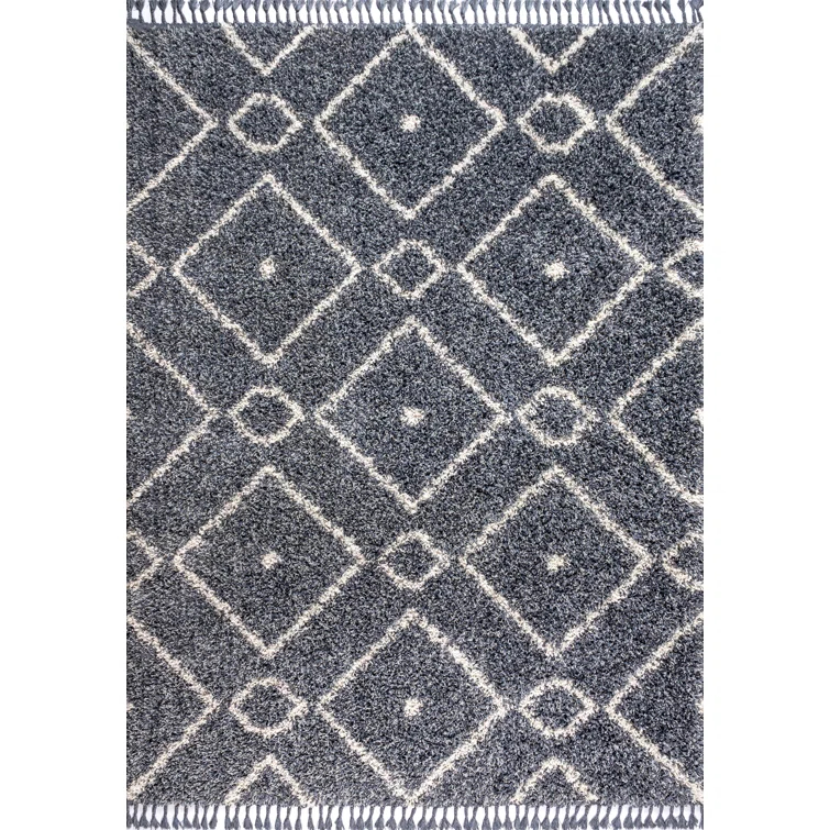 McKenly Geometric Denim Blue/Cream Area Rug