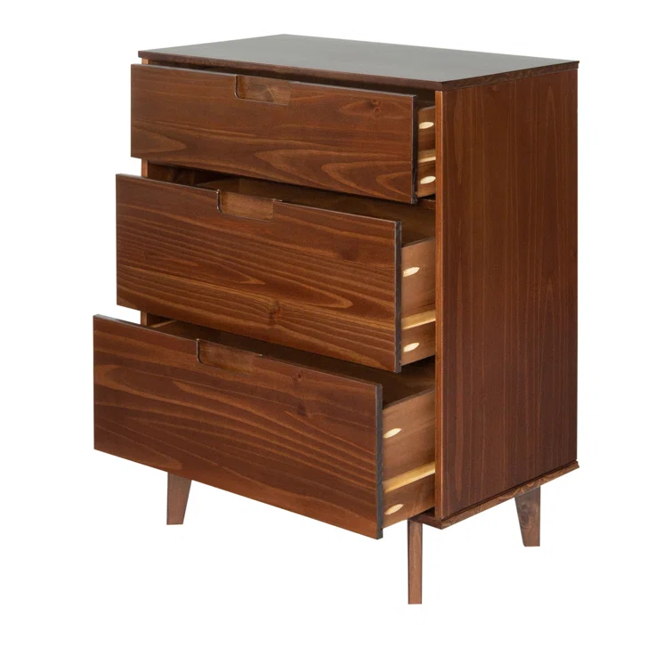 Yarber Groove 3 Drawer Solid Wood Chest