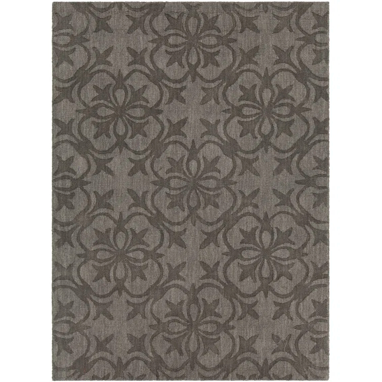 Rekha Geometric Handmade Wool Taupe Area Rug