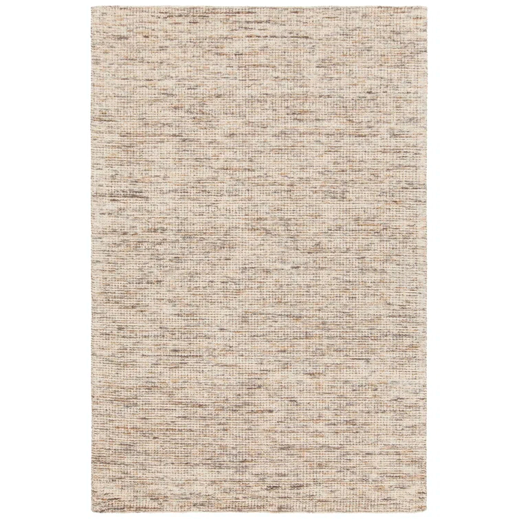 Hand-Knotted Beige Geometric Wool Blend 5' x 7' Area Rug