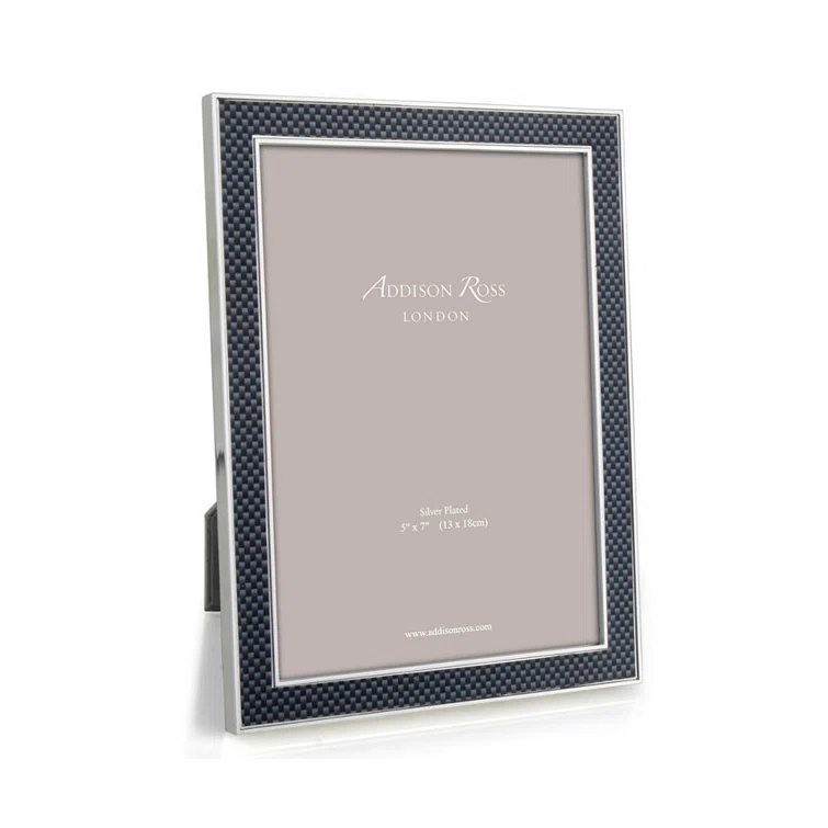 Classic Silver and Grey Carbon Fibre 5x7 Tabletop Frame