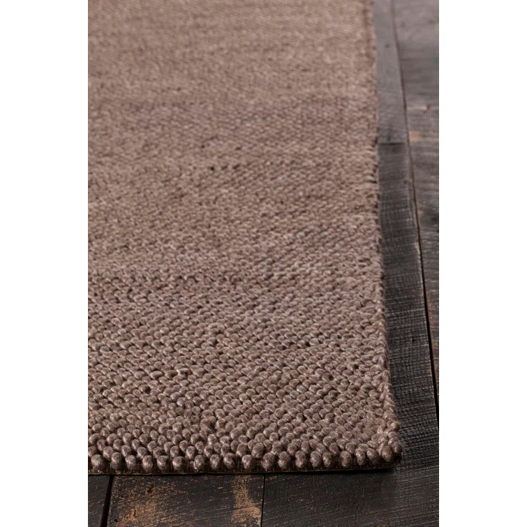 Handmade Black Wool and Viscose 5' x 7' Area Rug
