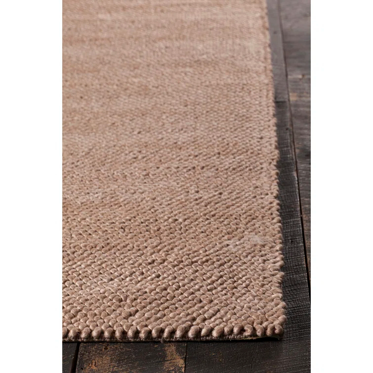 Handwoven Luxe Gray Wool-Viscose Blend Rectangular Rug 9' x 13'