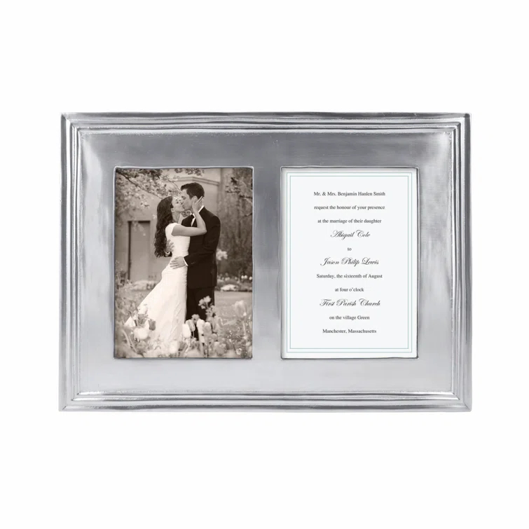 Mariposa Classic Silver Metal Beveled Picture Frame