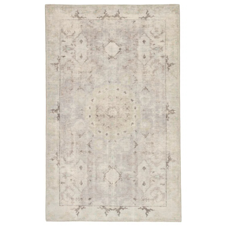 Wool Southwestern Area Rug in Gray