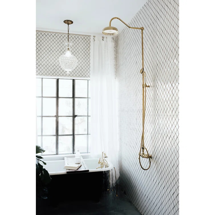 Kingston Brass Kingston Brass Vintage Tub Wall Mount Rain Drop Shower System with Hand Shower CCK6172