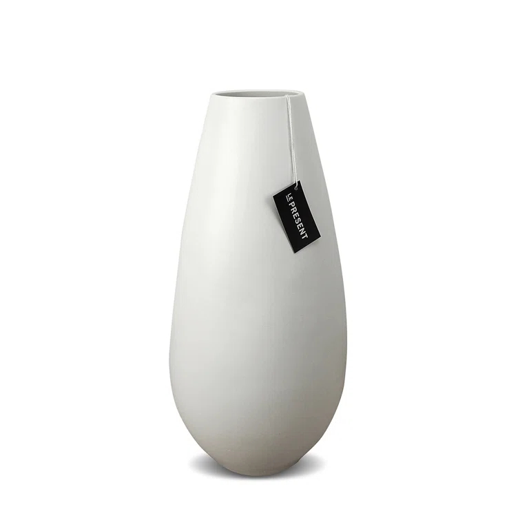 Drop Wide Tall Ceramic Vase 13.7" Height