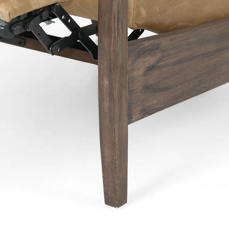 Warm Taupe Dakota Leather Handcrafted Contemporary Recliner Chair