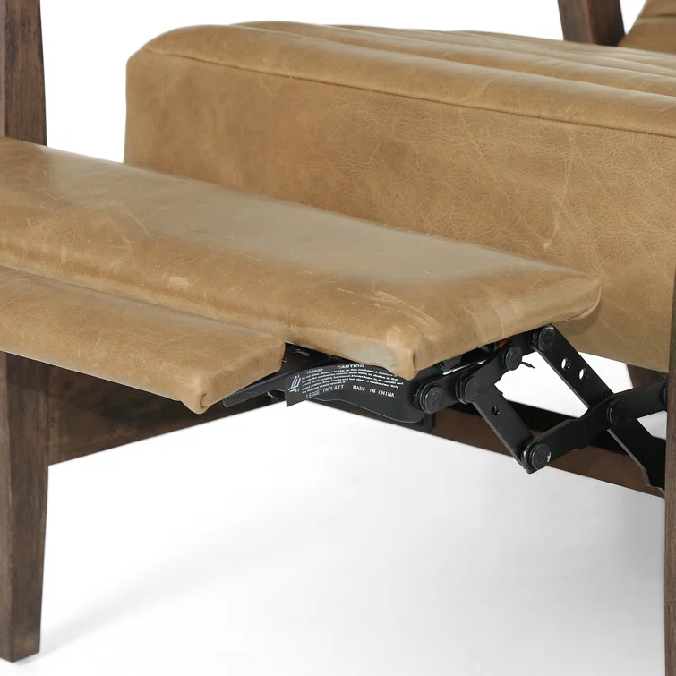 Warm Taupe Dakota Leather Handcrafted Contemporary Recliner Chair