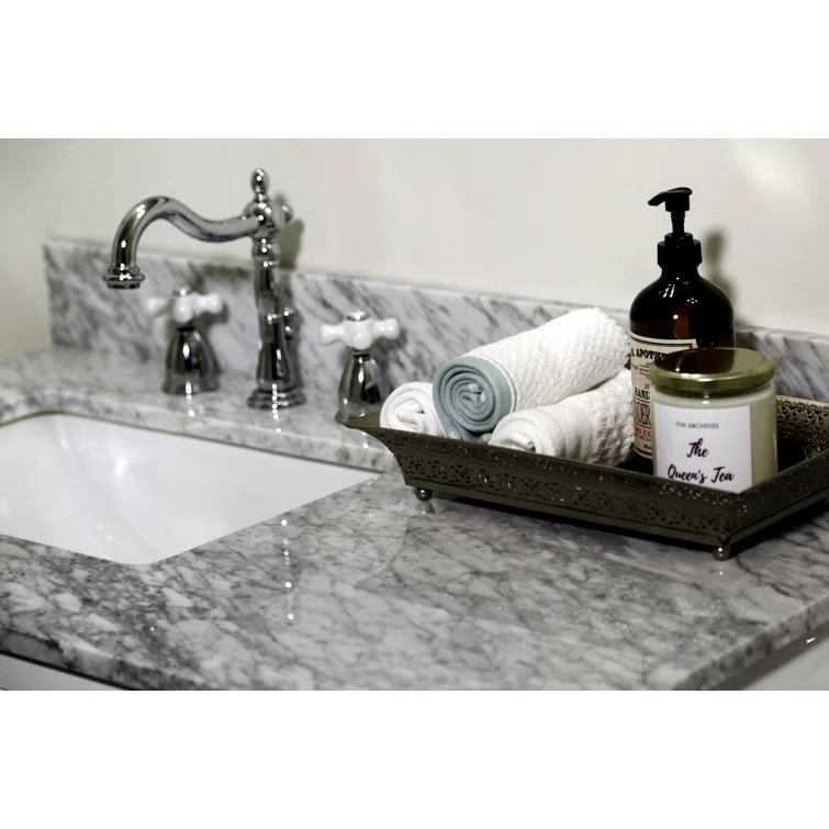 Kingston Brass Heritage Two-Handle 3-Hole Deck Mount Widespread Bathroom Faucet with Pop-Up Drain