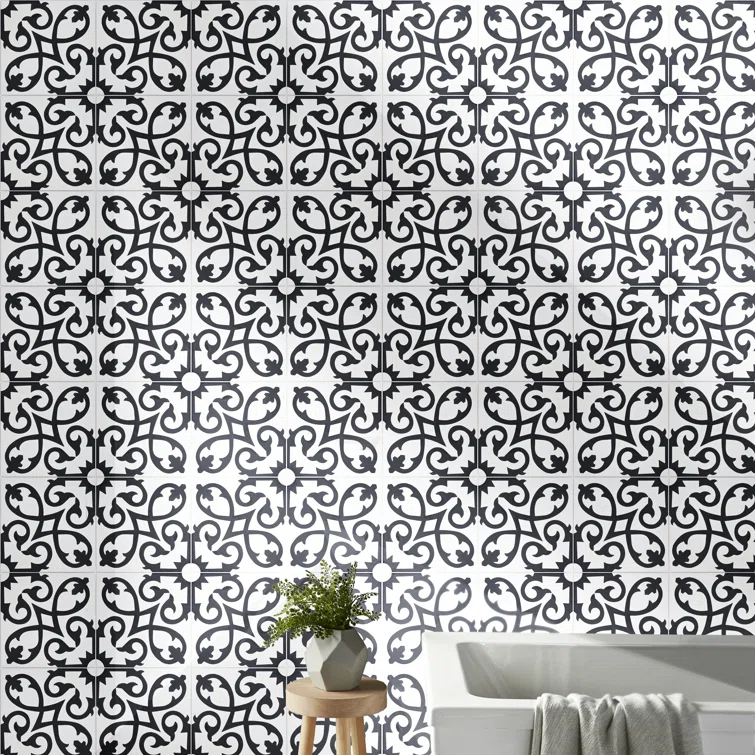 Moroccan Mosaic Orika 8" x 8" Cement Patterned Wall & Floor Tile