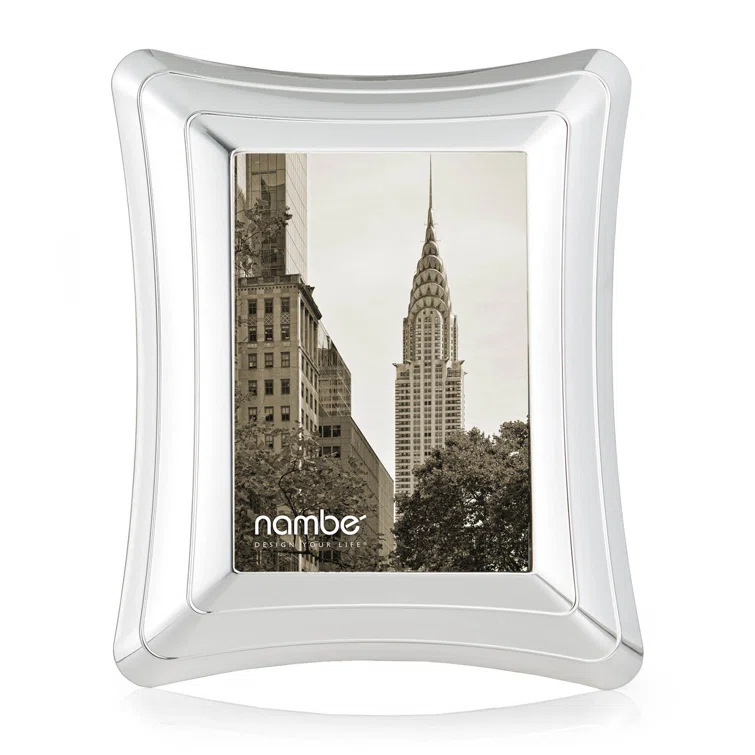 Nambe Portal Picture Frame Holds One 5 x 7 Photo - Silver