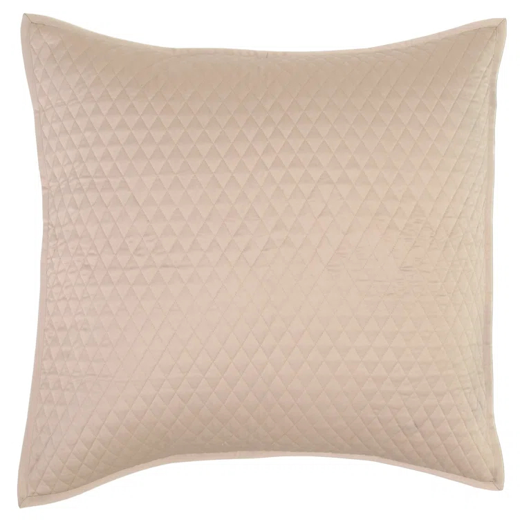 Natural Euro Satin Quilted Pillow Sham
