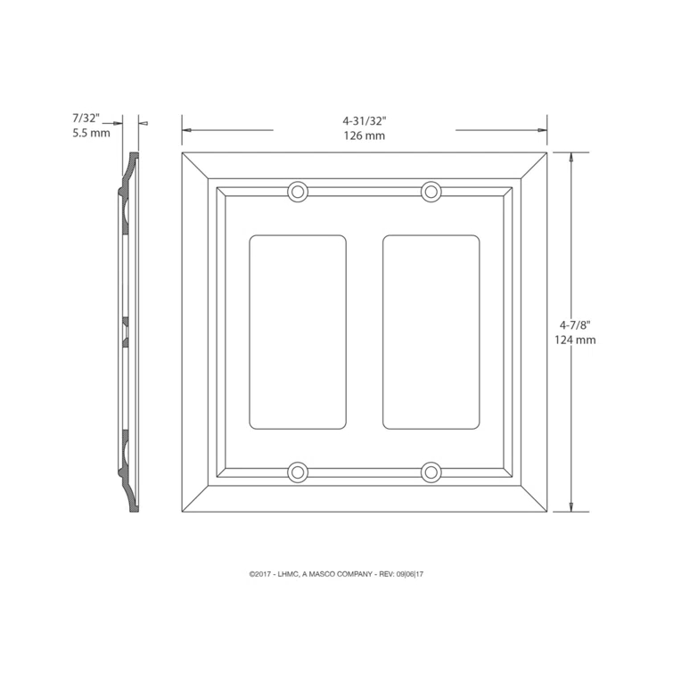 Architectural 2-Gang Rocker Wall Plate
