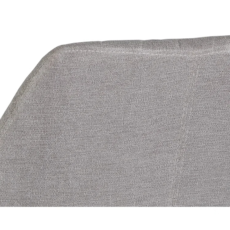 Gray Linen Upholstered Arm Chair with Black Metal Legs