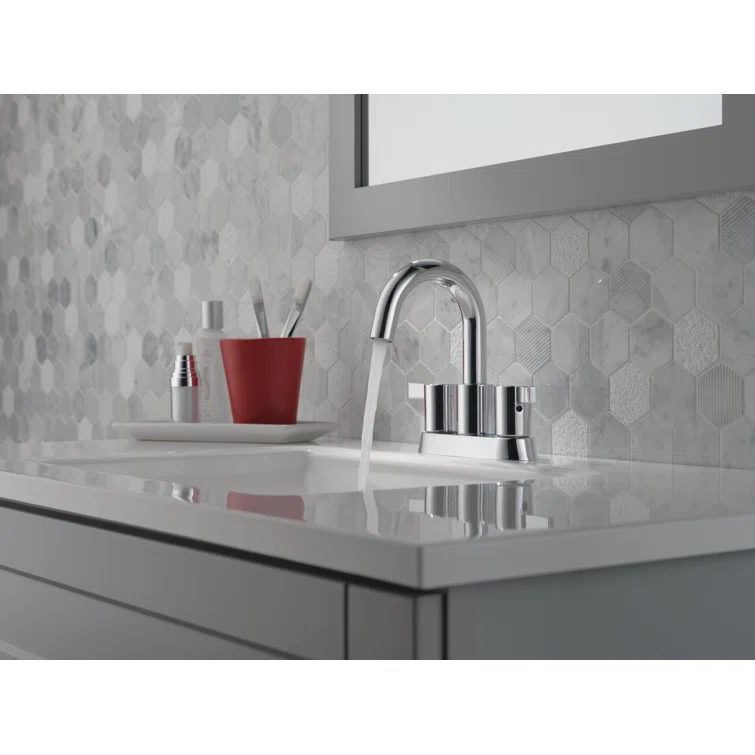 Precept Two Handle Centerset Bathroom Faucet with Drain Assembly