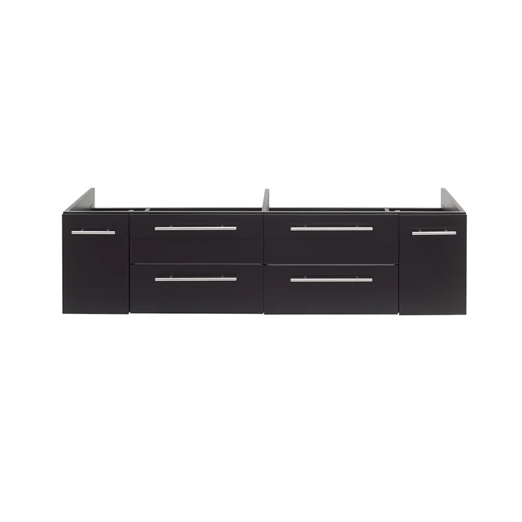 Fresca Lucera 60" Wall Mount Double Undermount Sink Bathroom Vanity Base Only (Top & Sink Not Included)