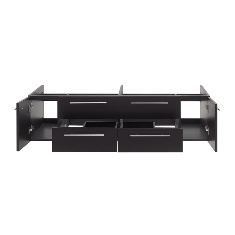 Fresca Lucera 60" Wall Mount Double Undermount Sink Bathroom Vanity Base Only (Top & Sink Not Included)