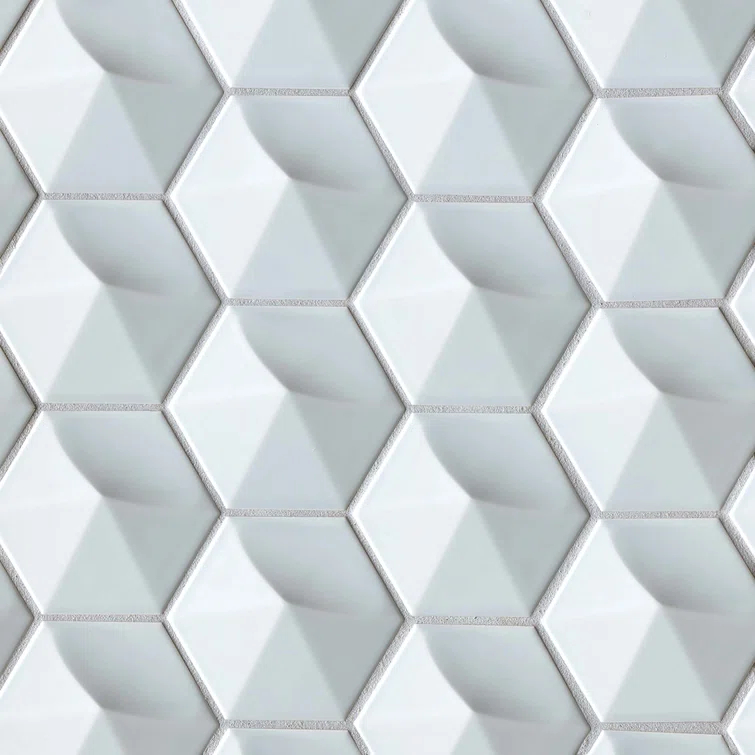 Hedron 4" x 5" Straight Edge Ceramic Singular Wall Tile