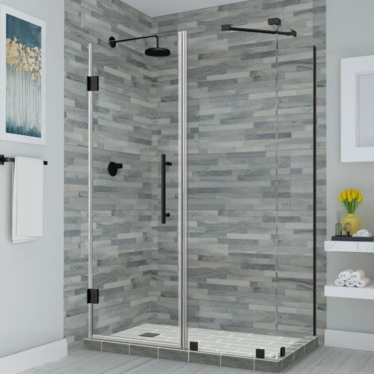 Aston Bromley 30 x 72" Rectangle Hinged Shower Enclosure SEN967EZ-MB-703830-10