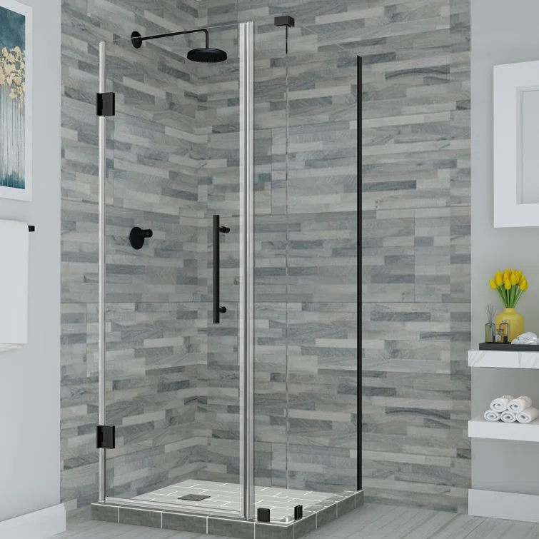 Aston Bromley 30" x 72" Rectangle Hinged Shower Enclosure SEN967EZ-MB-322630-10
