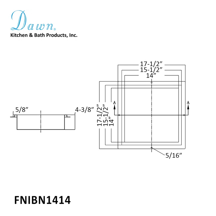 Stainless Steel Shower Niche 14" x 14" Bathroom Niche Shelf