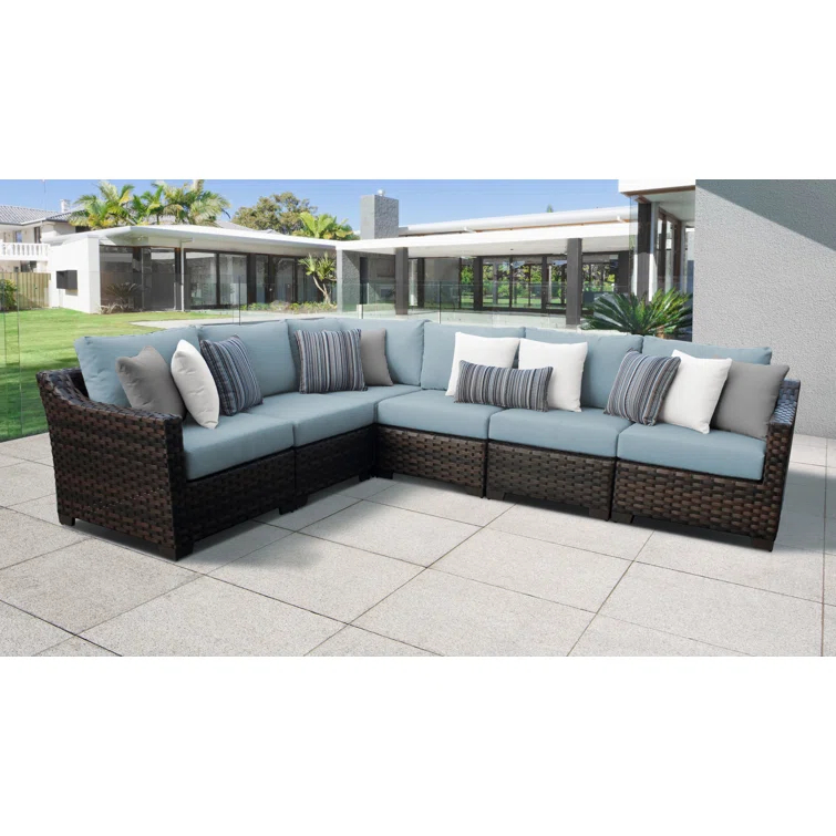 126'' Polyethylene (PE) Wicker Outdoor Patio Sectional