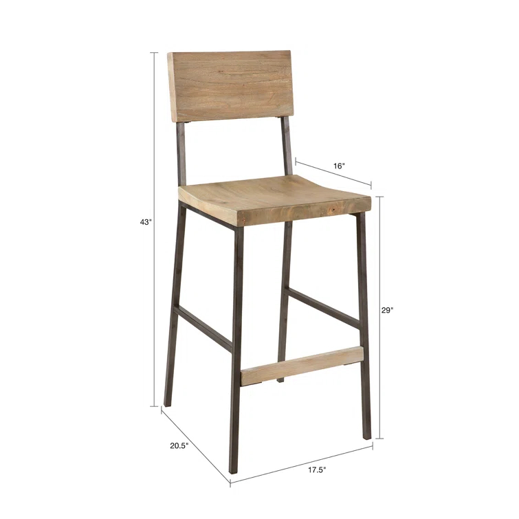 Carter Solid Wood Counter Stool