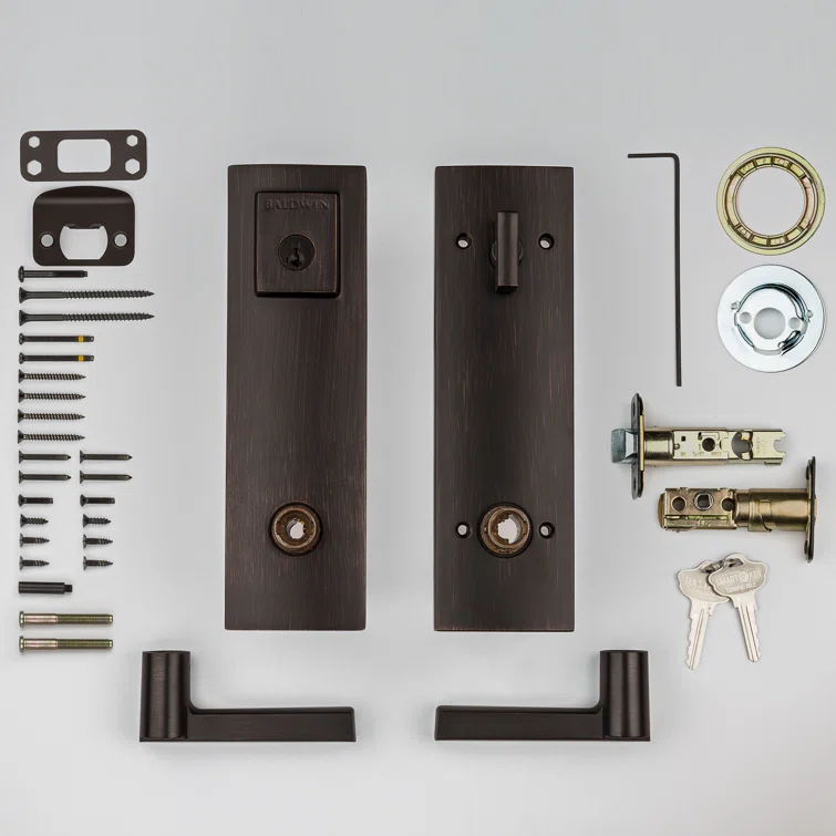 Prestige Complete Entry Lever Set with Single Cylinder Deadbolt and Door Lever