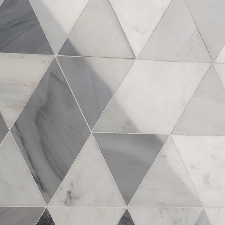 Prisma 7.75" x 13.5" Geometric Marble Mosaic Wall & Floor Tile (0.73 Sq. Ft. / Sheet)