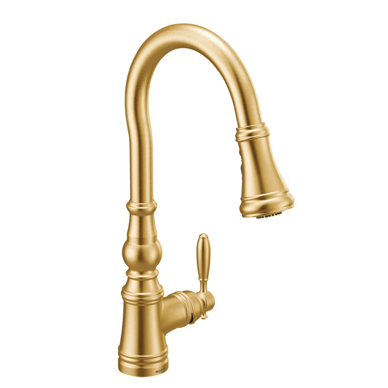 Moen Weymouth One-Handle Pull Down Single Handle Kitchen Faucet with Power Boost