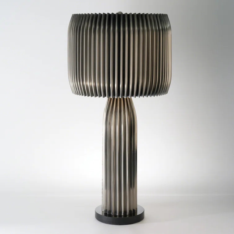 Crimp Table Lamp-Antique Nickel