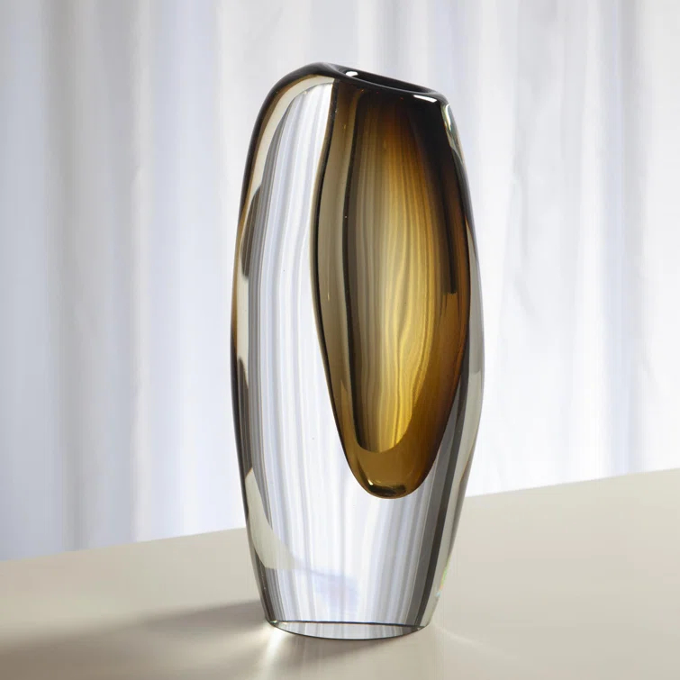 Global Views Offset Vase-Moss Green-Lg
