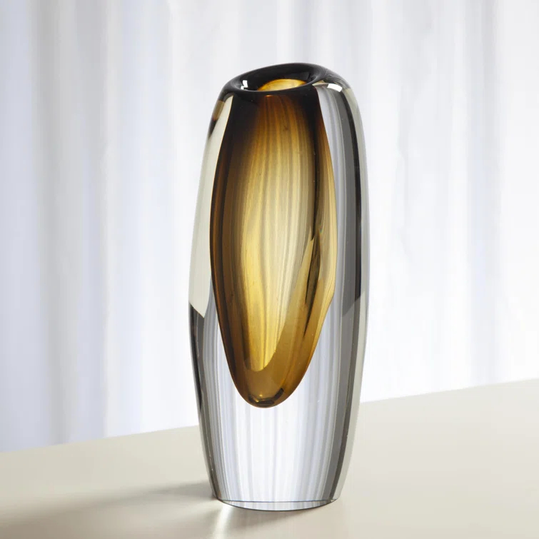 Global Views Offset Vase-Moss Green-Lg