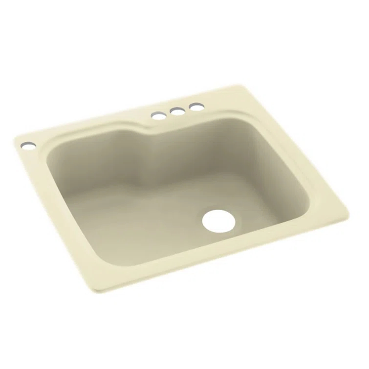 25'' L Single Bowl Solid Surface Kitchen Sink