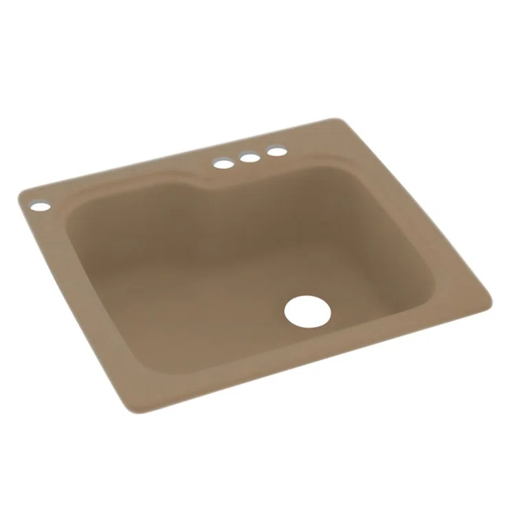 25'' L Single Bowl Solid Surface Kitchen Sink
