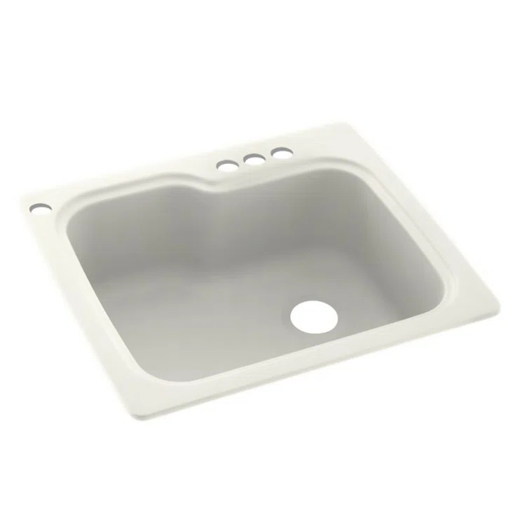 25'' L Single Bowl Solid Surface Kitchen Sink