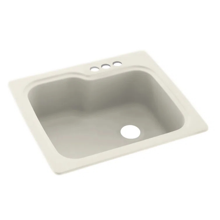 25'' L Single Bowl Solid Surface Kitchen Sink