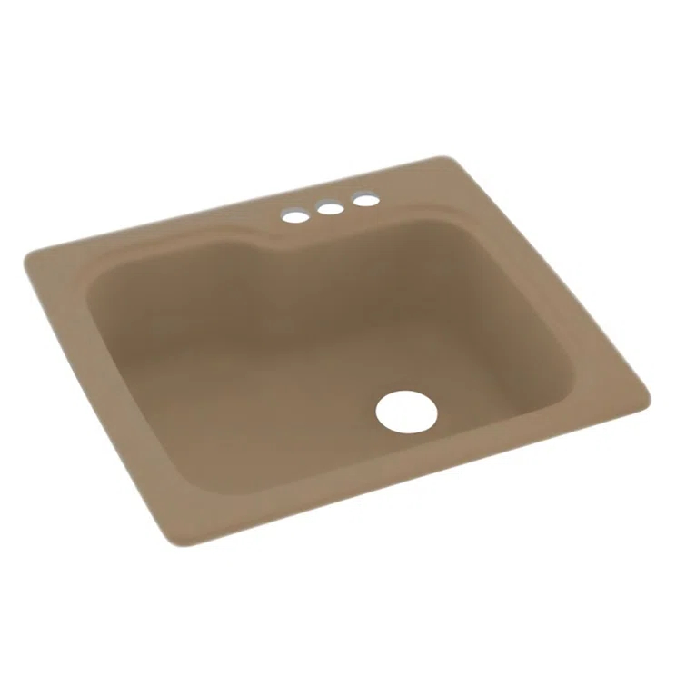 25'' L Single Bowl Solid Surface Kitchen Sink