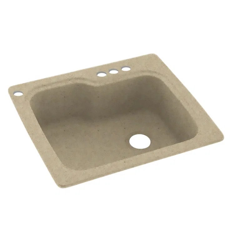 25'' L Single Bowl Solid Surface Kitchen Sink