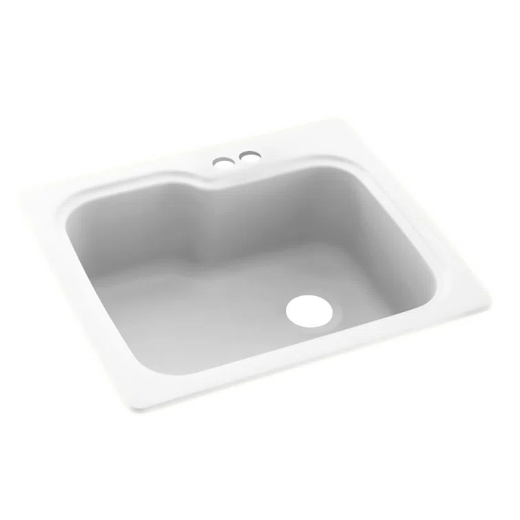 25'' L Single Bowl Solid Surface Kitchen Sink