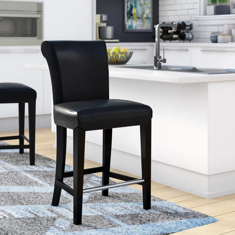 Darby Home Co Bowie Upholstered Counter Stool with Solid Wood Frame