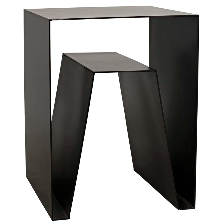 Quintin Black Metal Rectangular Side Table