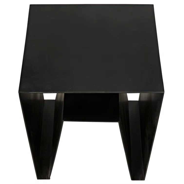 Quintin Black Metal Rectangular Side Table